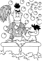 A coloring page of sesame street